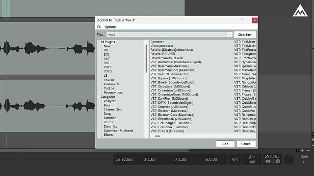 Run MTrackAlign in Reaper